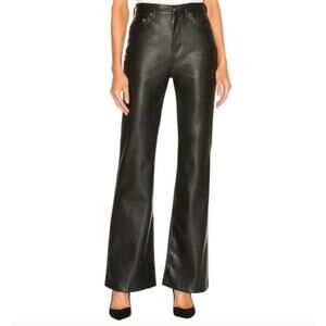 Pistola Women's Stevie Faux Leather Pants Wide Leg Flare Black 26